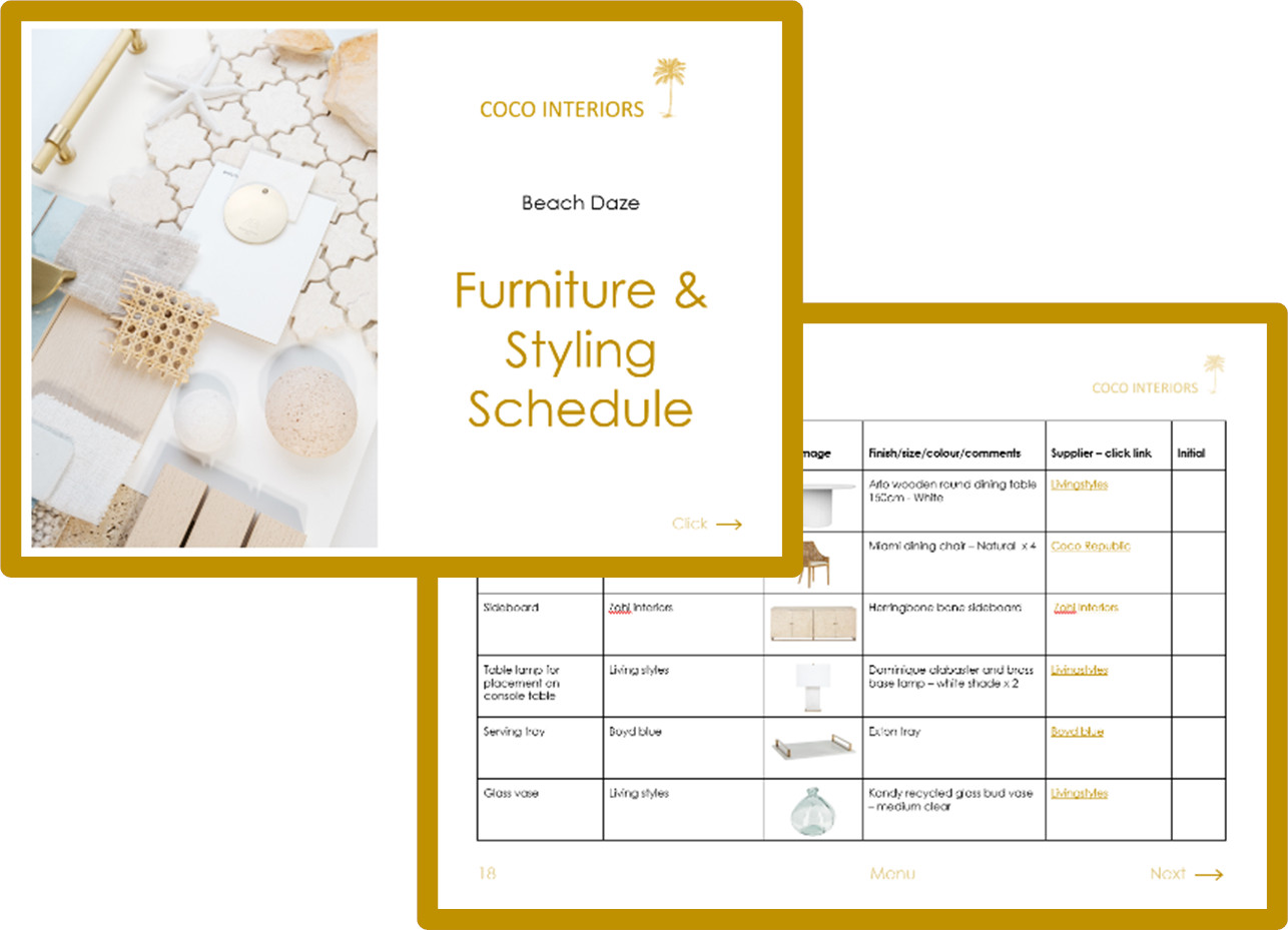 Beach Daze Furniture Schedule