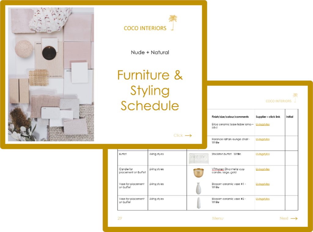 Professional Furniture Schedules Home Build Brokers