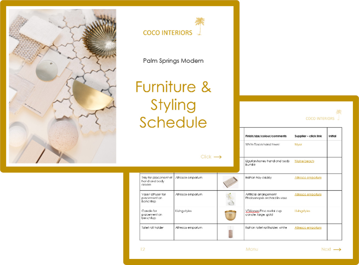 Palm Springs Modern Furniture Schedule